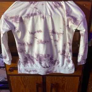 L purple-white tie-dye shein sweatshirt